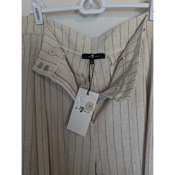 NWT 7 For All Mankind wide leg linen trousers sz 10 - Picture 4 of 6